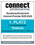 Connect Professional: 1. Platz bei Kundenzufriedenheit Internet-Provider B2B 2024 für die Telekom